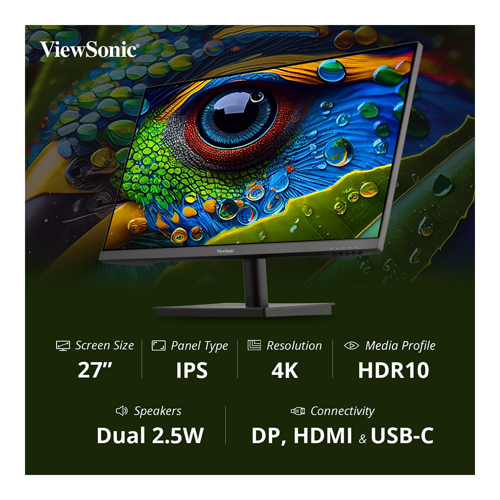 27″ ViewSonic VA2708-4K, IPS, 60Hz, UHD Gaming Monitor - Image 5